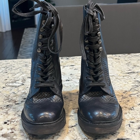 NWT $178 Free People Sante Fe Lace-up Boot 36 = USA 6 Black - Picture 6 of 16